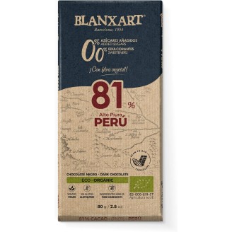 Blanxart chocolat noir 81% Pérou sans sucre