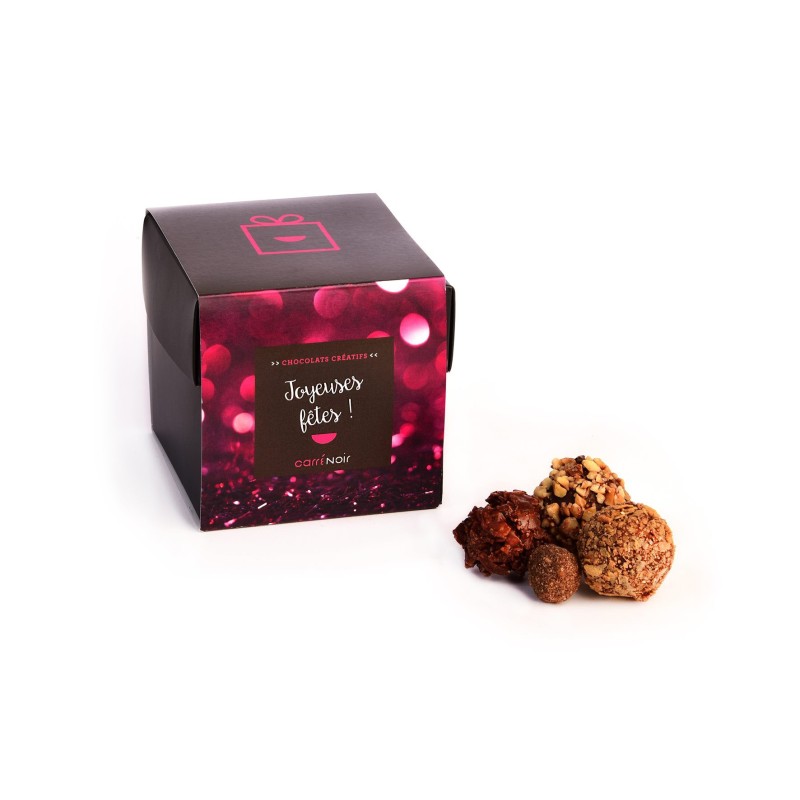 Cube Joyeuses fêtes – assortiment de truffes