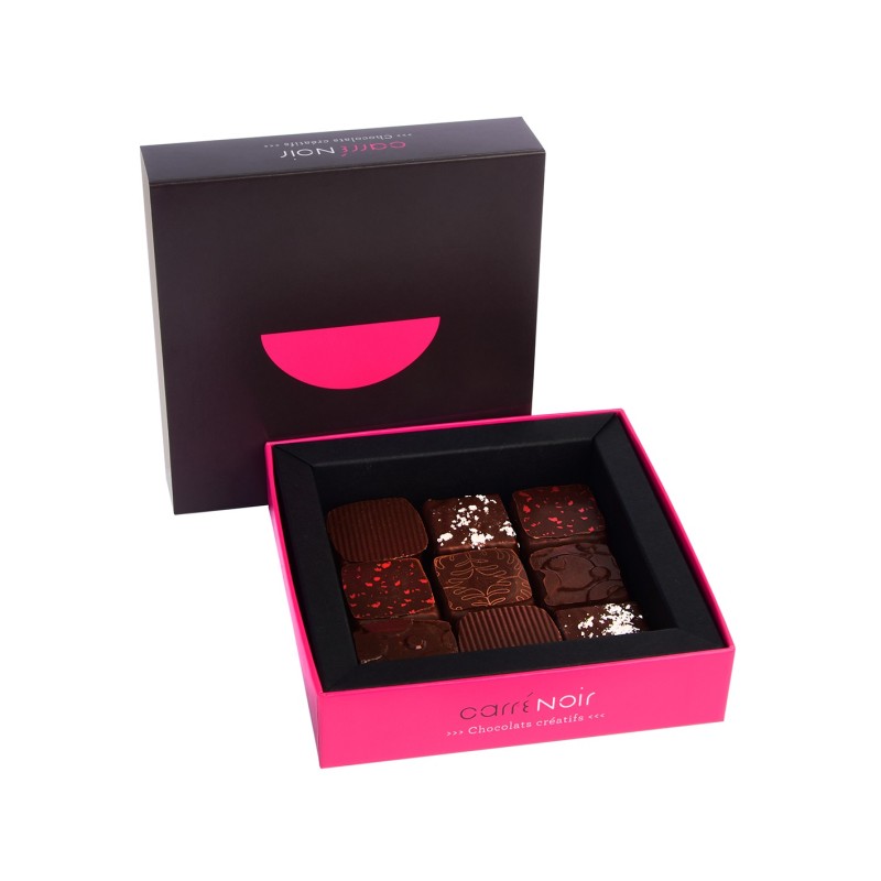 Coffret de 9 pralines avec un coeur